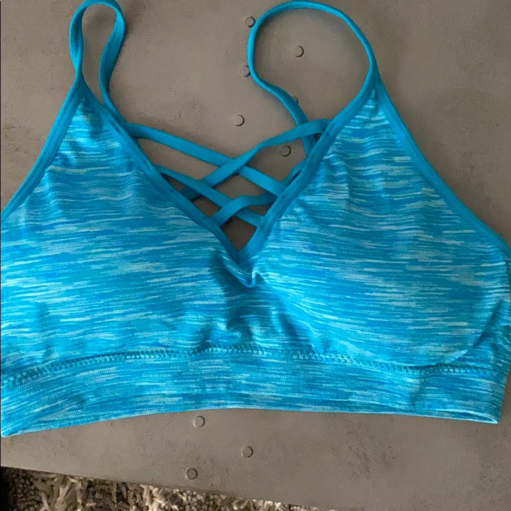Blue sports bra